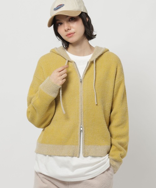 niko and...（ニコアンド）の「バイカラーダブルジップニットパーカー（パーカー・レディース・ライトグレー/ブルー/イエロー・MEDIUM/LARGE）」の22枚目の写真