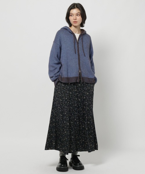 niko and...（ニコアンド）の「バイカラーダブルジップニットパーカー（パーカー・レディース・ライトグレー/ブルー/イエロー・MEDIUM/LARGE）」の15枚目の写真