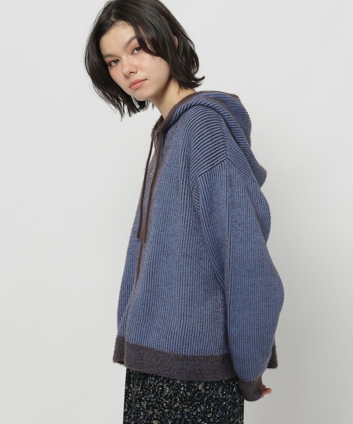 niko and...（ニコアンド）の「バイカラーダブルジップニットパーカー（パーカー・レディース・ライトグレー/ブルー/イエロー・MEDIUM/LARGE）」の18枚目の写真