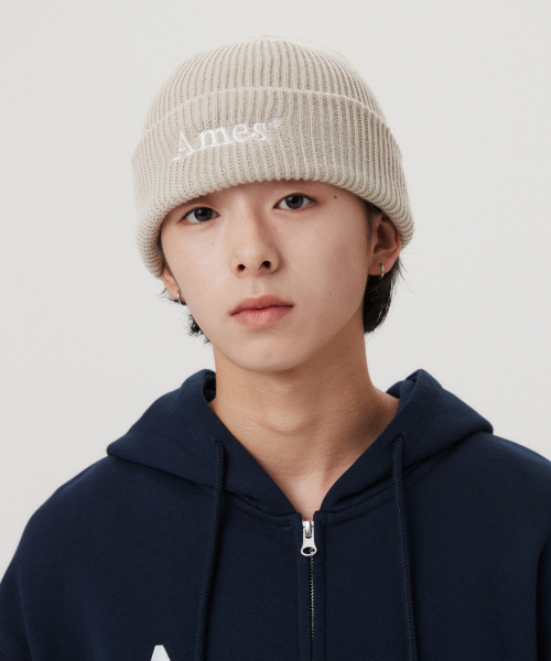 AMESWORLDWIDE（アメスワールドワイド）の「BASIC LOGO BEANIE BEIGE（ニットキャップ/ビーニー・レディース・その他・FREE）」の2枚目の写真
