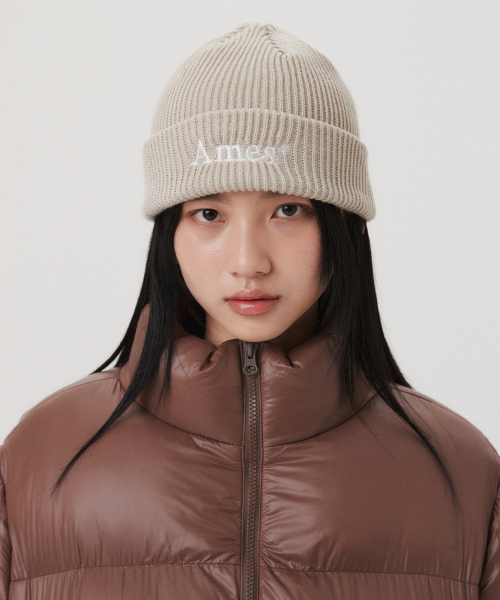 AMESWORLDWIDE（アメスワールドワイド）の「BASIC LOGO BEANIE BEIGE（ニットキャップ/ビーニー・レディース・その他・FREE）」の3枚目の写真
