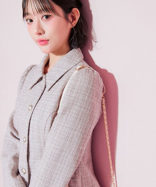 OLIVE des OLIVE（オリーブデオリーブ）の「ペプラムトップス（シャツ/ブラウス・レディース・チェック/ピンク・FREE）」の22枚目の写真