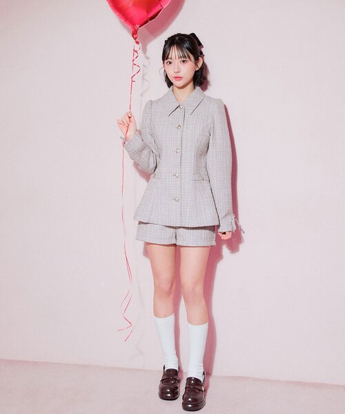 OLIVE des OLIVE（オリーブデオリーブ）の「ペプラムトップス（シャツ/ブラウス・レディース・チェック/ピンク・FREE）」の7枚目の写真