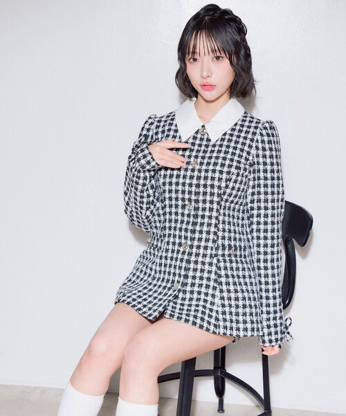 OLIVE des OLIVE（オリーブデオリーブ）の「ペプラムトップス（シャツ/ブラウス・レディース・チェック/ピンク・FREE）」の9枚目の写真