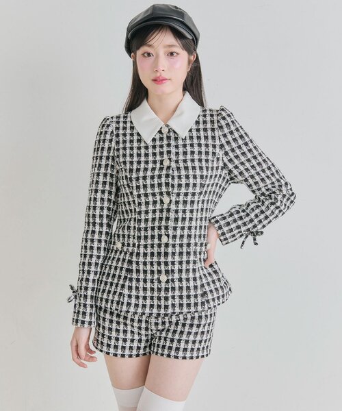 OLIVE des OLIVE（オリーブデオリーブ）の「ペプラムトップス（シャツ/ブラウス・レディース・チェック/ピンク・FREE）」の14枚目の写真