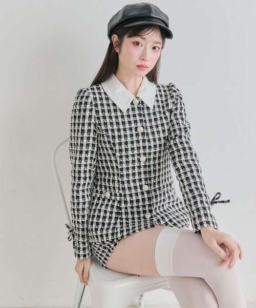 OLIVE des OLIVE（オリーブデオリーブ）の「ペプラムトップス（シャツ/ブラウス・レディース・チェック/ピンク・FREE）」の16枚目の写真