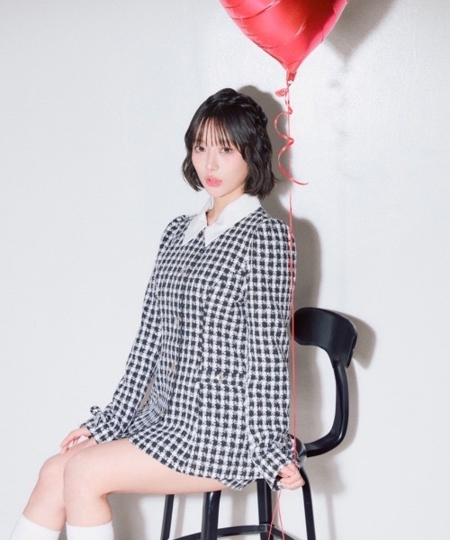 OLIVE des OLIVE（オリーブデオリーブ）の「ペプラムトップス（シャツ/ブラウス・レディース・チェック/ピンク・FREE）」の2枚目の写真