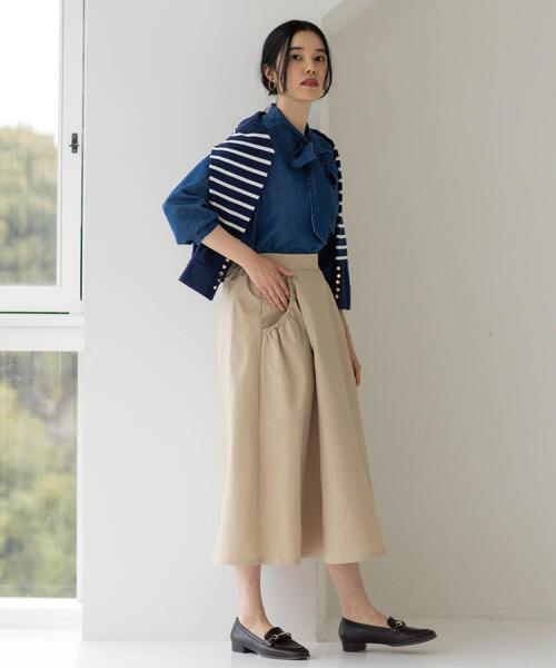 OPAQUE.CLIP（オペークドットクリップ）の「セルロース混デニムボウタイブラウス【洗濯機OK】（シャツ/ブラウス・レディース・ネイビー/ブルー系その他・40/38/42）」の8枚目の写真