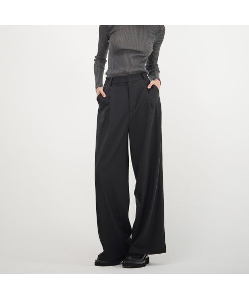 ACUD(アクド)の「Pintuck Wide Fit Slacks_Black(スラックス・レディース・ブラック・S)」の1枚目の写真