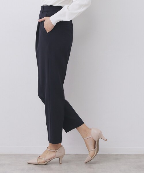 index（インデックス）の「ストレッチテーパードパンツ/セットアップ対応【洗濯機OK/防シワ/イージーアイロン】（その他パンツ・レディース・ネイビー/ブラック系7/ナチュラル/チャコールグレー・42/40/38/36）」の4枚目の写真