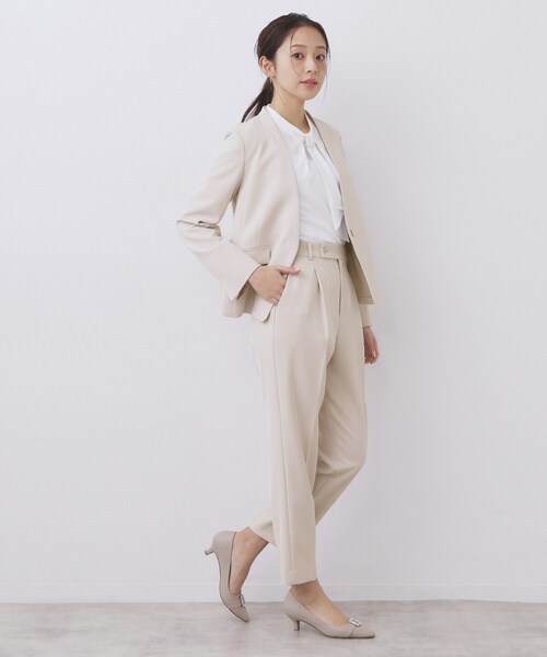 index（インデックス）の「ストレッチテーパードパンツ/セットアップ対応【洗濯機OK/防シワ/イージーアイロン】（その他パンツ・レディース・ネイビー/ブラック系7/ナチュラル/チャコールグレー・42/40/38/36）」の11枚目の写真