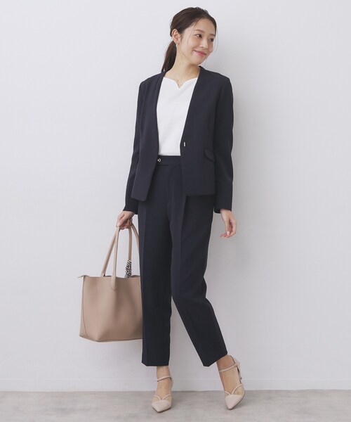 index（インデックス）の「ストレッチテーパードパンツ/セットアップ対応【洗濯機OK/防シワ/イージーアイロン】（その他パンツ・レディース・ネイビー/ブラック系7/ナチュラル/チャコールグレー・42/40/38/36）」の16枚目の写真