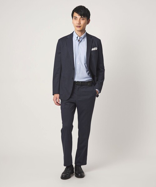 green label relaxing（グリーンレーベルリラクシング）の「エブリット TC ジャージー スナップ ボタンダウン シャツ -ストレッチ・イージーアイロン・吸水速乾・抗菌-（ビジネスシャツ・メンズ・コバルトブルー/ネイビー/ベージュ・S/M/L/XL）」の6枚目の写真