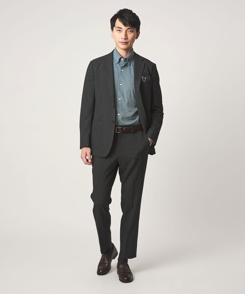 green label relaxing（グリーンレーベルリラクシング）の「エブリット TC ジャージー スナップ ボタンダウン シャツ -ストレッチ・イージーアイロン・吸水速乾・抗菌-（ビジネスシャツ・メンズ・コバルトブルー/ネイビー/ベージュ・S/M/L/XL）」の10枚目の写真