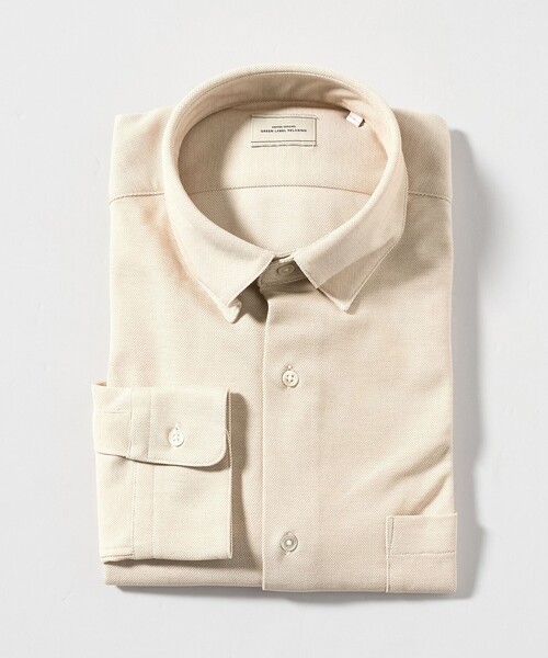 green label relaxing（グリーンレーベルリラクシング）の「エブリット TC ジャージー スナップ ボタンダウン シャツ -ストレッチ・イージーアイロン・吸水速乾・抗菌-（ビジネスシャツ・メンズ・コバルトブルー/ネイビー/ベージュ・S/M/L/XL）」の15枚目の写真