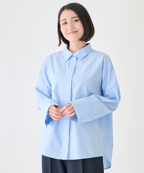 petit main LIEN（プティマインリアン）の「【フォーマル】タイつきブラウス（シャツ/ブラウス・レディース・ブルー/オフホワイト・F）」の4枚目の写真