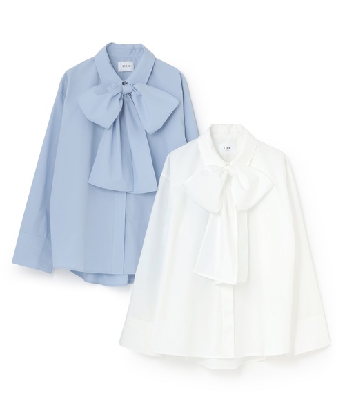 petit main LIEN（プティマインリアン）の「【フォーマル】タイつきブラウス（シャツ/ブラウス・レディース・ブルー/オフホワイト・F）」の17枚目の写真