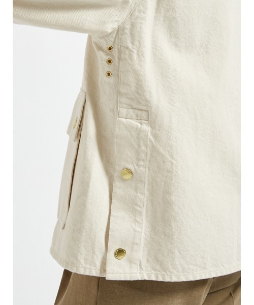 Barbour（バブアー）の「【CRAWLEY / クロウリー】デニムジャケット "JAPAN EXCLUSIVE"（レディース）（その他アウター・レディース・ブルー/ホワイト/インディゴブルー・SMALL/MEDIUM/LARGE）」の12枚目の写真