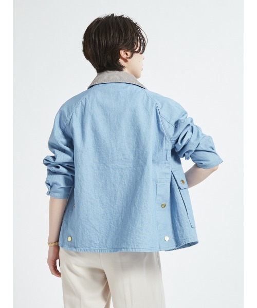 Barbour（バブアー）の「【CRAWLEY / クロウリー】デニムジャケット "JAPAN EXCLUSIVE"（レディース）（その他アウター・レディース・ブルー/ホワイト/インディゴブルー・SMALL/MEDIUM/LARGE）」の16枚目の写真