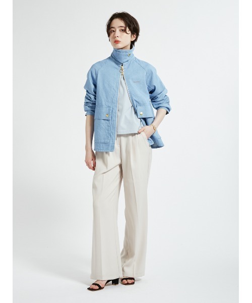 Barbour（バブアー）の「【CRAWLEY / クロウリー】デニムジャケット "JAPAN EXCLUSIVE"（レディース）（その他アウター・レディース・ブルー/ホワイト/インディゴブルー・SMALL/MEDIUM/LARGE）」の14枚目の写真