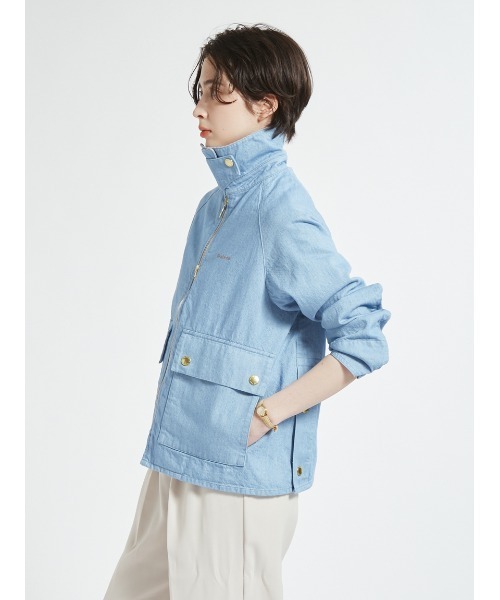 Barbour（バブアー）の「【CRAWLEY / クロウリー】デニムジャケット "JAPAN EXCLUSIVE"（レディース）（その他アウター・レディース・ブルー/ホワイト/インディゴブルー・SMALL/MEDIUM/LARGE）」の18枚目の写真