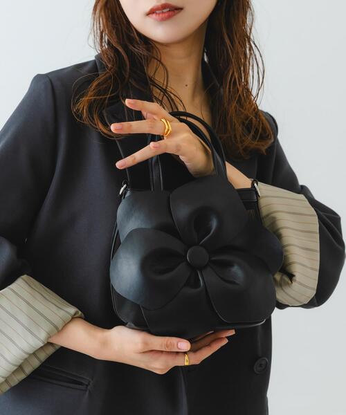 RODE SKO（ロデスコ）の「フラワーモチーフシアーバッグ（ハンドバッグ・レディース・ライトブルー/ブラック/イエロー系その他・ONE）」の4枚目の写真