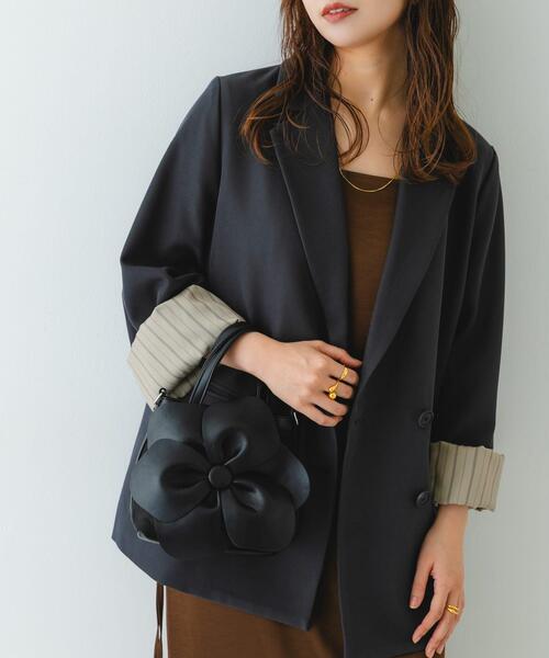 RODE SKO（ロデスコ）の「フラワーモチーフシアーバッグ（ハンドバッグ・レディース・ライトブルー/ブラック/イエロー系その他・ONE）」の5枚目の写真