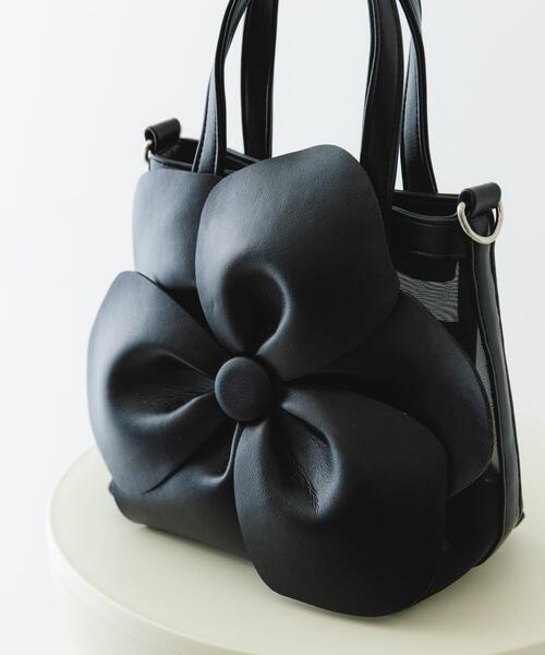 RODE SKO（ロデスコ）の「フラワーモチーフシアーバッグ（ハンドバッグ・レディース・ライトブルー/ブラック/イエロー系その他・ONE）」の11枚目の写真