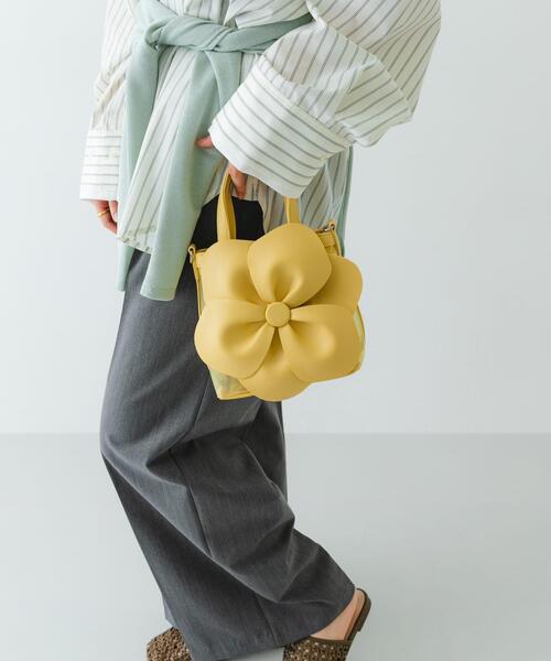 RODE SKO（ロデスコ）の「フラワーモチーフシアーバッグ（ハンドバッグ・レディース・ライトブルー/ブラック/イエロー系その他・ONE）」の18枚目の写真