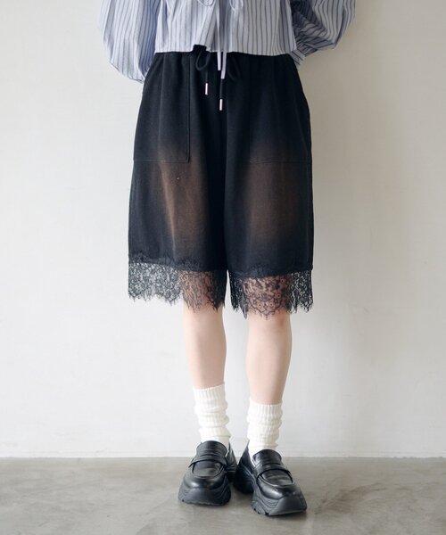 Kastane（カスタネ）の「【2026SSカタログ/セットアップ対応】スウェットハーフパンツ（スウェットパンツ・レディース・グレー/ブラック・FREE）」の3枚目の写真