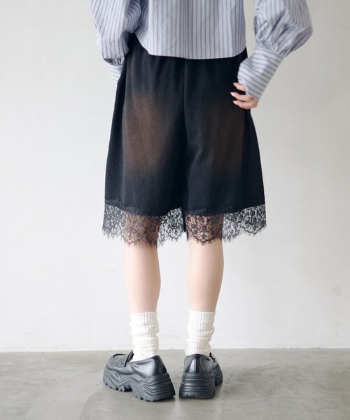 Kastane（カスタネ）の「【2026SSカタログ/セットアップ対応】スウェットハーフパンツ（スウェットパンツ・レディース・グレー/ブラック・FREE）」の5枚目の写真