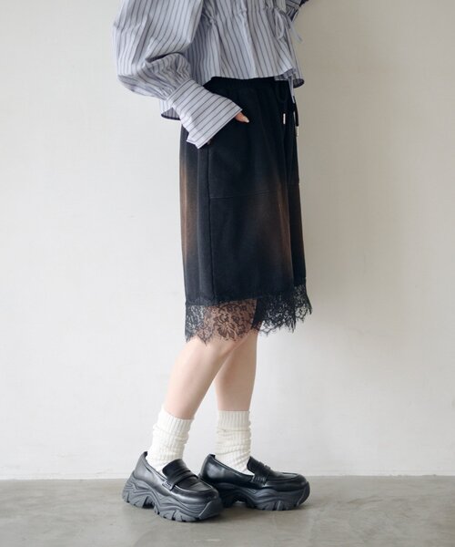 Kastane（カスタネ）の「【2026SSカタログ/セットアップ対応】スウェットハーフパンツ（スウェットパンツ・レディース・グレー/ブラック・FREE）」の6枚目の写真