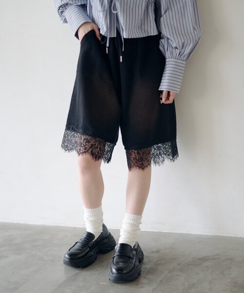 Kastane（カスタネ）の「【2026SSカタログ/セットアップ対応】スウェットハーフパンツ（スウェットパンツ・レディース・グレー/ブラック・FREE）」の7枚目の写真