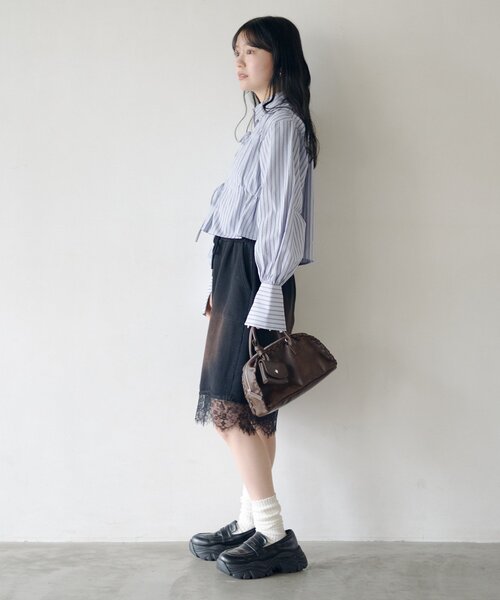 Kastane（カスタネ）の「【2026SSカタログ/セットアップ対応】スウェットハーフパンツ（スウェットパンツ・レディース・グレー/ブラック・FREE）」の11枚目の写真