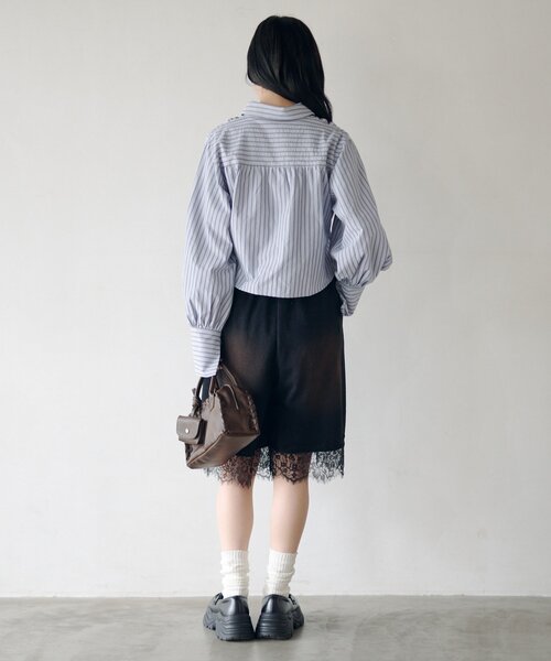 Kastane（カスタネ）の「【2026SSカタログ/セットアップ対応】スウェットハーフパンツ（スウェットパンツ・レディース・グレー/ブラック・FREE）」の12枚目の写真