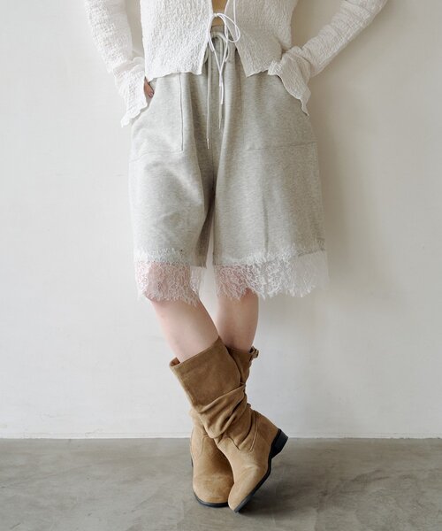 Kastane（カスタネ）の「【2026SSカタログ/セットアップ対応】スウェットハーフパンツ（スウェットパンツ・レディース・グレー/ブラック・FREE）」の13枚目の写真