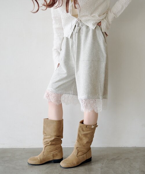 Kastane（カスタネ）の「【2026SSカタログ/セットアップ対応】スウェットハーフパンツ（スウェットパンツ・レディース・グレー/ブラック・FREE）」の14枚目の写真