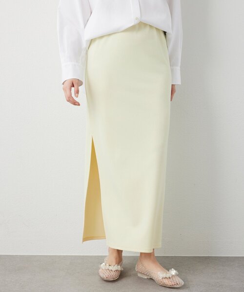 Whim Gazette（ウィムガゼット）の「カットジョーゼットスリットスカート（スカート・レディース・レモンイエロー/ブラック/ブラウン・36/38）」の3枚目の写真