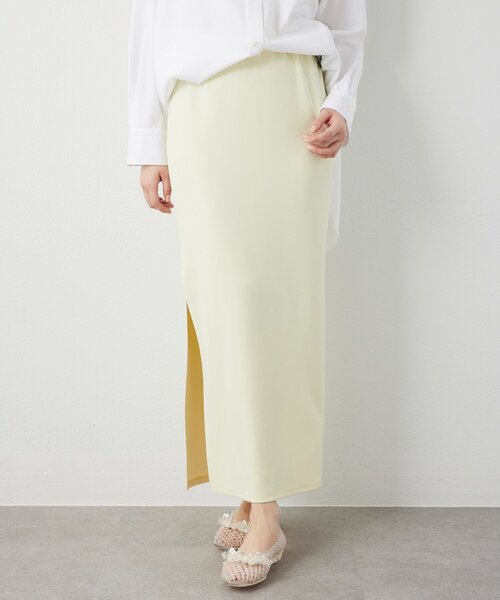 Whim Gazette（ウィムガゼット）の「カットジョーゼットスリットスカート（スカート・レディース・レモンイエロー/ブラック/ブラウン・36/38）」の5枚目の写真