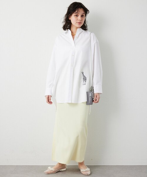 Whim Gazette（ウィムガゼット）の「カットジョーゼットスリットスカート（スカート・レディース・レモンイエロー/ブラック/ブラウン・36/38）」の9枚目の写真