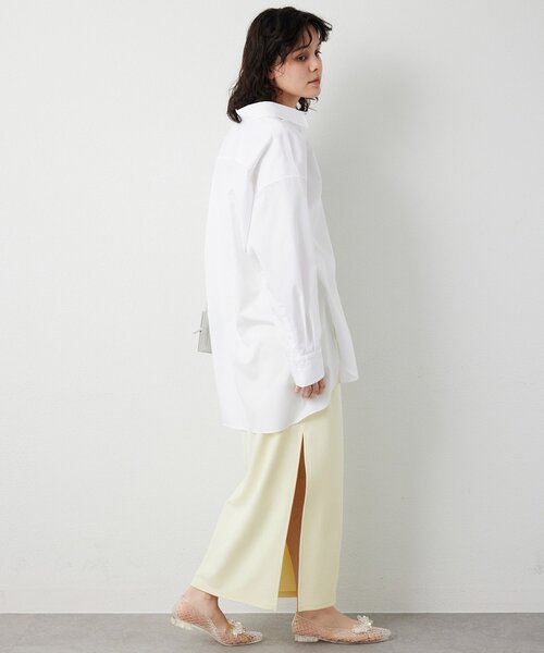 Whim Gazette（ウィムガゼット）の「カットジョーゼットスリットスカート（スカート・レディース・レモンイエロー/ブラック/ブラウン・36/38）」の7枚目の写真