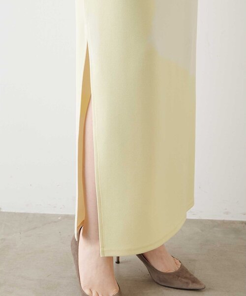 Whim Gazette（ウィムガゼット）の「カットジョーゼットスリットスカート（スカート・レディース・レモンイエロー/ブラック/ブラウン・36/38）」の15枚目の写真