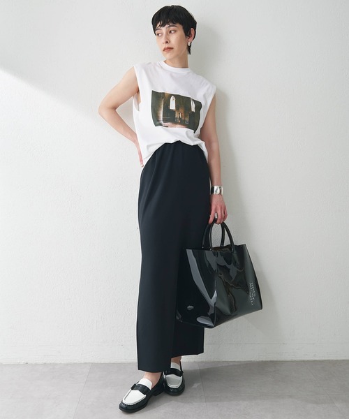 Whim Gazette（ウィムガゼット）の「カットジョーゼットスリットスカート（スカート・レディース・レモンイエロー/ブラック/ブラウン・36/38）」の18枚目の写真