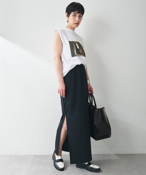 Whim Gazette（ウィムガゼット）の「カットジョーゼットスリットスカート（スカート・レディース・レモンイエロー/ブラック/ブラウン・36/38）」の22枚目の写真