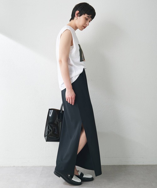 Whim Gazette（ウィムガゼット）の「カットジョーゼットスリットスカート（スカート・レディース・レモンイエロー/ブラック/ブラウン・36/38）」の21枚目の写真