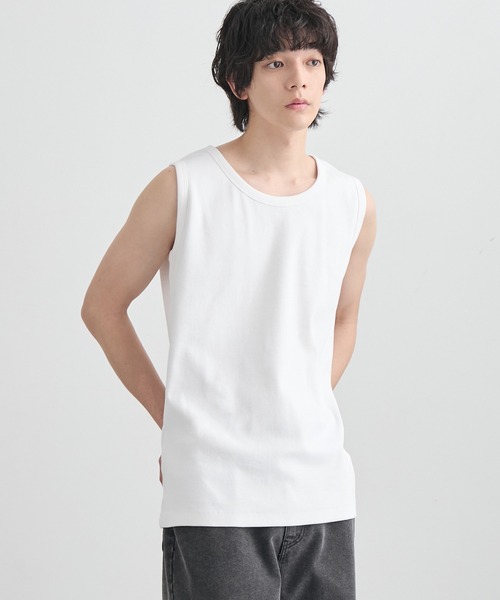 MONO-MART(モノマート)の「<接触冷感/UVカット>ルーズレイヤード テレコリブタンクトップ(タンクトップ・メンズ・ダークグレー/ホワイト/ネイビー/ブラック/ブラウン/ライトグレー・XL/L/M/S)」の11枚目の写真
