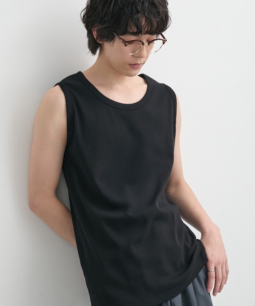 MONO-MART(モノマート)の「<接触冷感/UVカット>ルーズレイヤード テレコリブタンクトップ(タンクトップ・メンズ・ダークグレー/ホワイト/ネイビー/ブラック/ブラウン/ライトグレー・XL/L/M/S)」の22枚目の写真