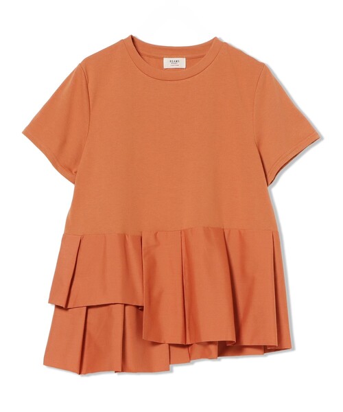 BEAMS HEART（ビームスハート）の「【1枚で主役級】アシンメトリー 異素材 プルオーバー（Tシャツ/カットソー・レディース・ブラック/オフホワイト/オレンジ/ブラウン・FREE）」の15枚目の写真