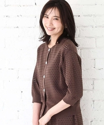 MK MICHEL KLEIN | アイレット編みニット/前後2way/洗える(ニット/セーター)