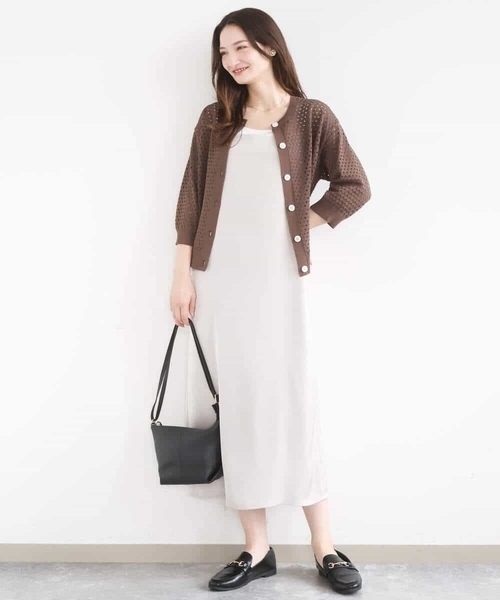 MK MICHEL KLEIN（エムケーミッシェルクラン）の「アイレット編みニット/前後2way/洗える（ニット/セーター・レディース・ピンク/ブラウン/ベージュ・38）」の8枚目の写真